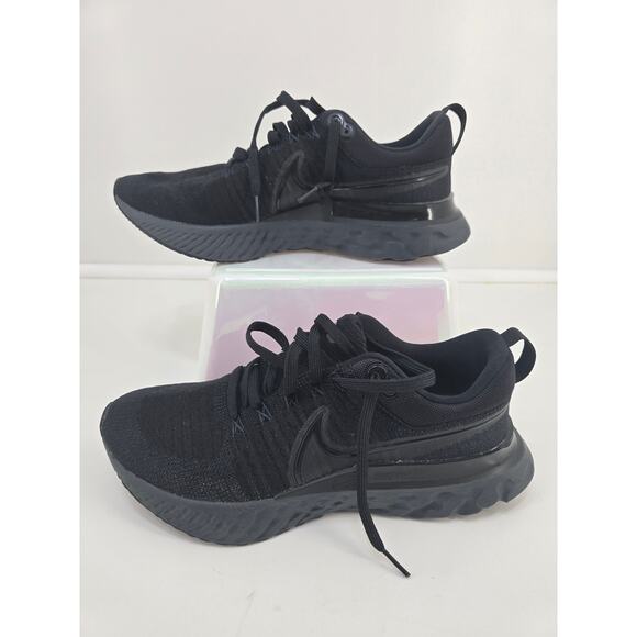 Nike React Infinity Run Flyknit 2 CT2357-003 Triple Black Men’s 9.5 - Picture 1 of 8
